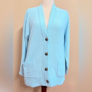 LOFT lightweight Robins egg Blue Button-Up Cardigan